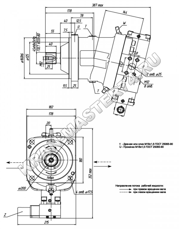 Гидромотор, насос-мотор регулируемый МГП 112/32, МГП 112/32М
